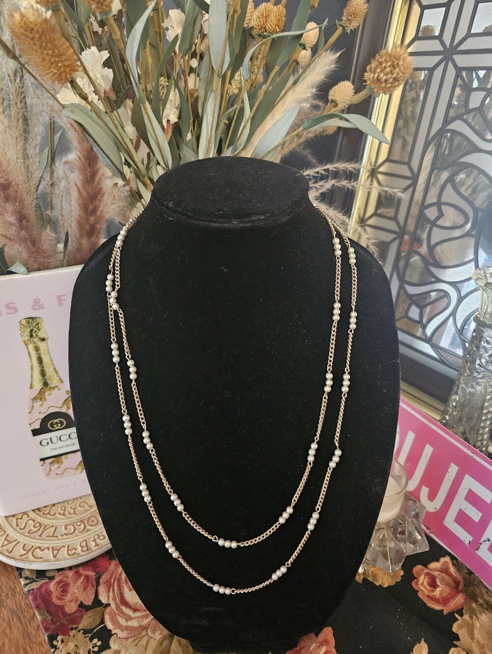 Vintage Multi-wrap Station Chain Necklace